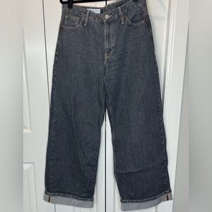 ZARA Mid-Rise Wide Leg Cuffed Jeans - Size 6